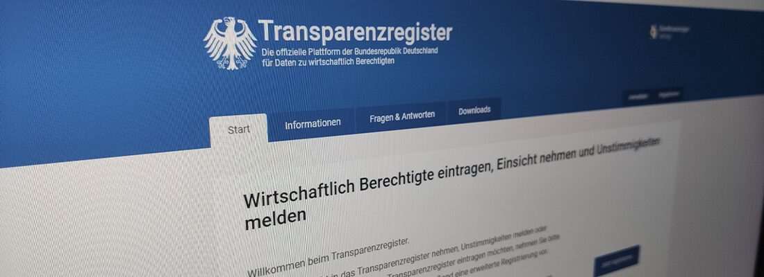 Website des Transparenzregisters